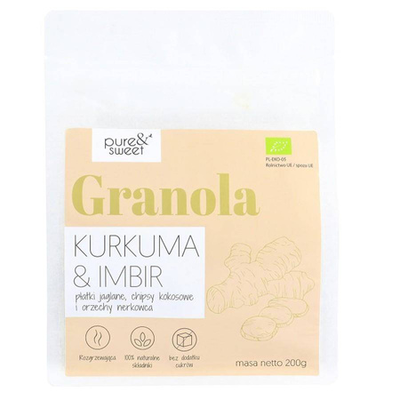 Granola Kurkuma-Imbir Pure&Sweet BIO, 200g