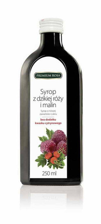 Syrop różano-malinowy bez dodatku kwasku cytrynowego 250 ml