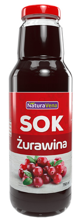 Sok z żurawiny 100 % 750 ml - Naturavena