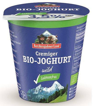 Jogurt naturalny o obniżonej zawartości laktozy 3,5% tłuszczu BIO 150 g - Berchtesgadener Land